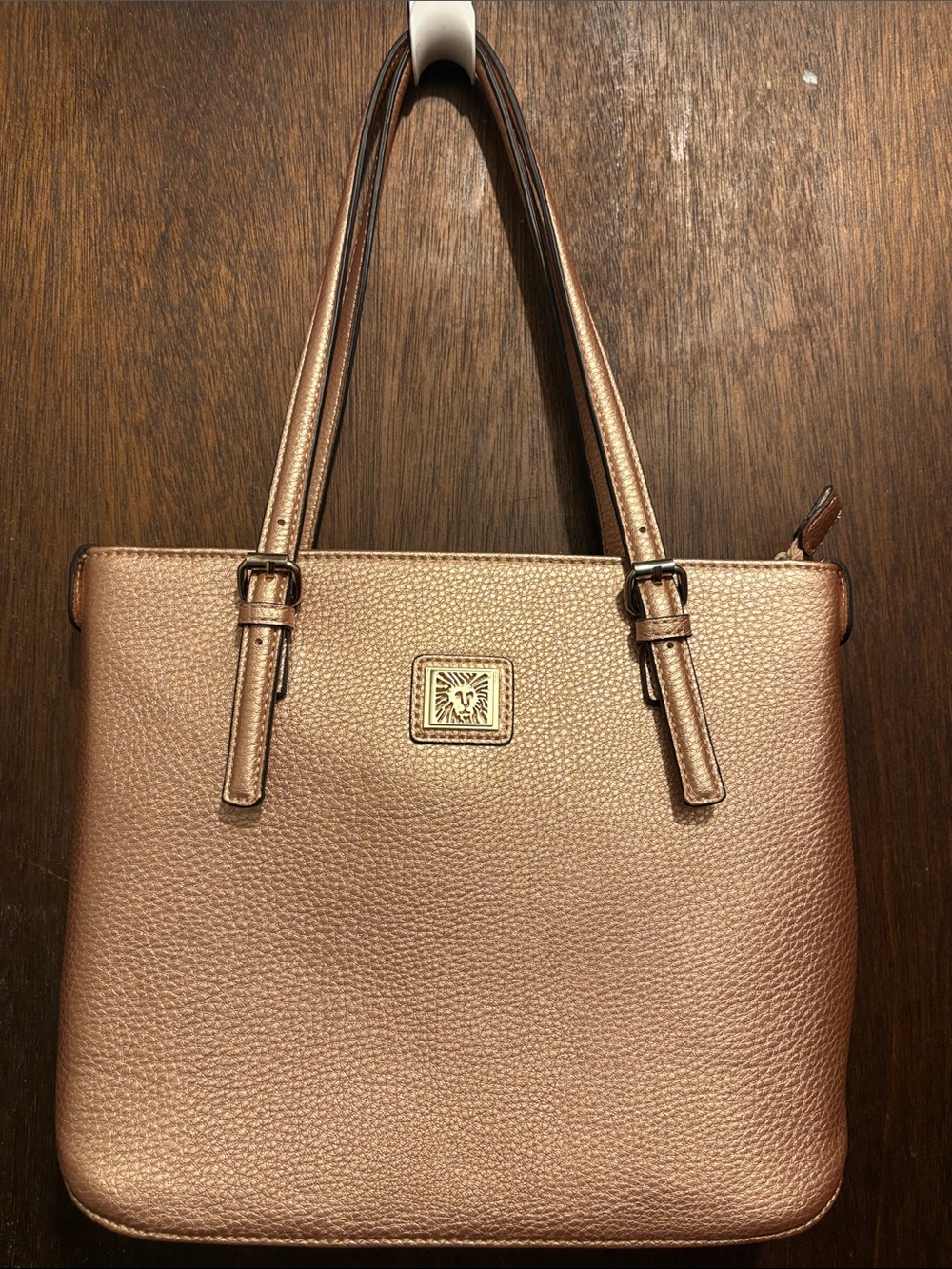 Anne Klein Rose gold faux leather tote